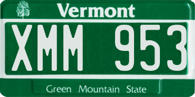 VT license plate XMM953