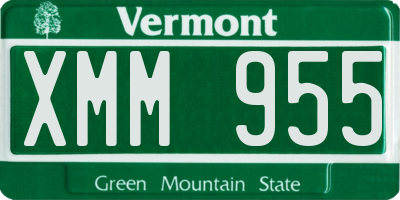 VT license plate XMM955