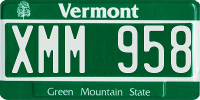 VT license plate XMM958