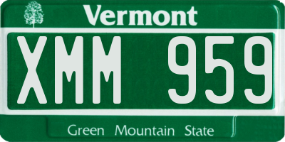 VT license plate XMM959