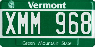 VT license plate XMM968