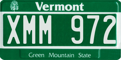 VT license plate XMM972