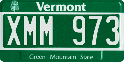 VT license plate XMM973
