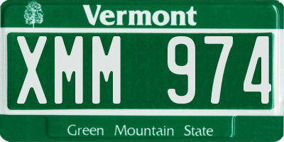 VT license plate XMM974