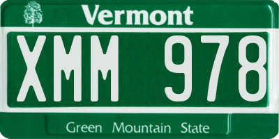 VT license plate XMM978