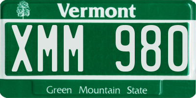 VT license plate XMM980