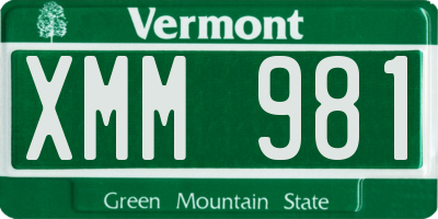 VT license plate XMM981