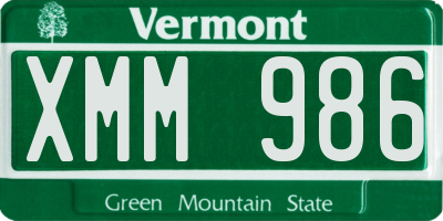 VT license plate XMM986
