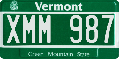 VT license plate XMM987