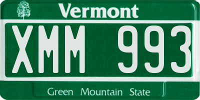 VT license plate XMM993