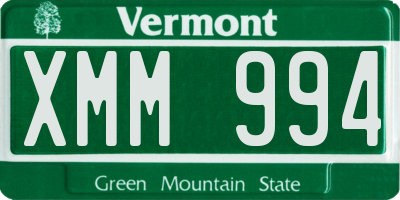 VT license plate XMM994