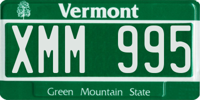 VT license plate XMM995