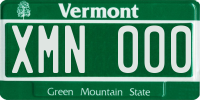 VT license plate XMN000