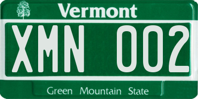 VT license plate XMN002