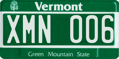 VT license plate XMN006