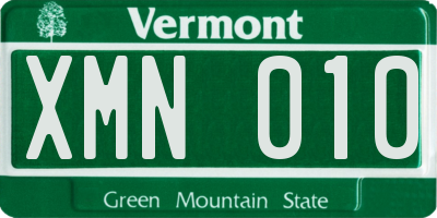 VT license plate XMN010