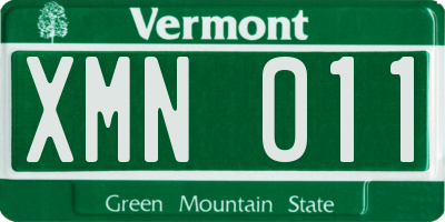 VT license plate XMN011