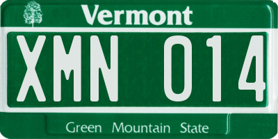 VT license plate XMN014