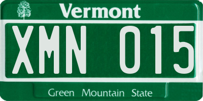 VT license plate XMN015