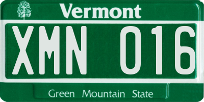 VT license plate XMN016