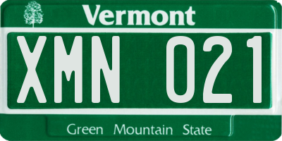 VT license plate XMN021