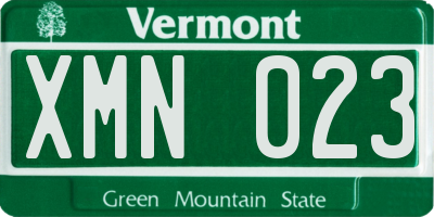 VT license plate XMN023