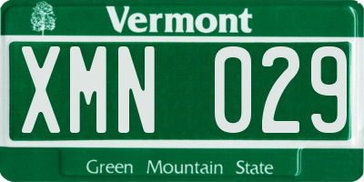 VT license plate XMN029