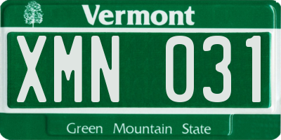 VT license plate XMN031