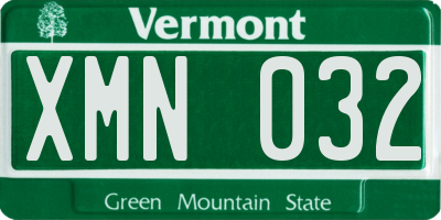 VT license plate XMN032
