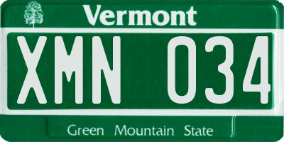 VT license plate XMN034