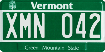 VT license plate XMN042