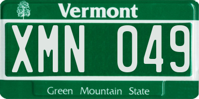 VT license plate XMN049