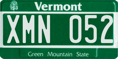 VT license plate XMN052