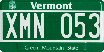 VT license plate XMN053