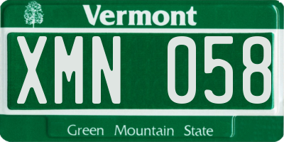 VT license plate XMN058