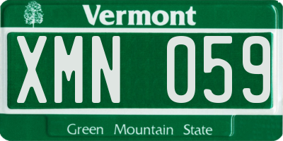VT license plate XMN059