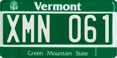 VT license plate XMN061