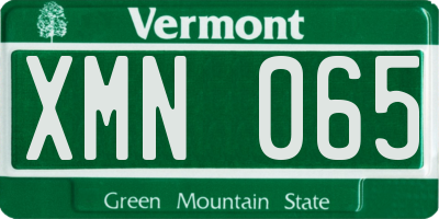 VT license plate XMN065