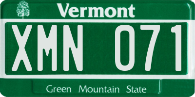 VT license plate XMN071