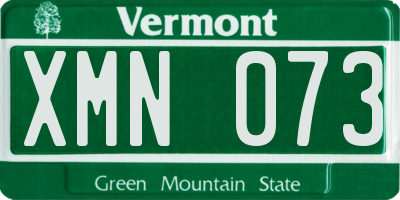 VT license plate XMN073
