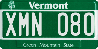 VT license plate XMN080