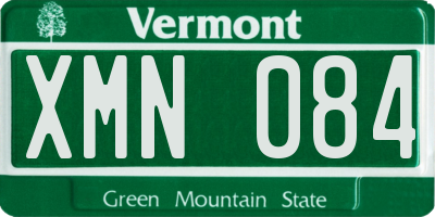 VT license plate XMN084