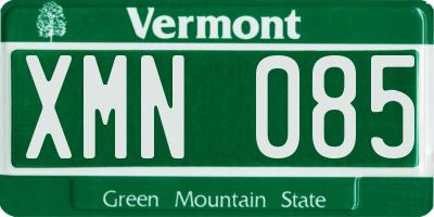 VT license plate XMN085