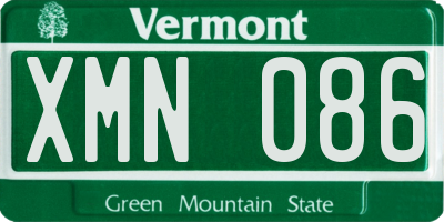 VT license plate XMN086