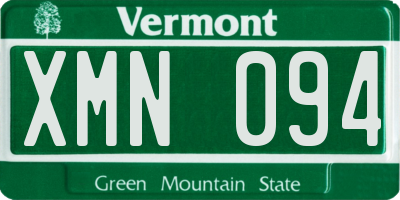VT license plate XMN094