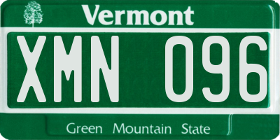 VT license plate XMN096