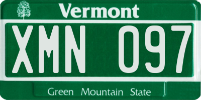 VT license plate XMN097