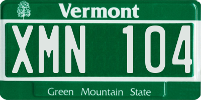 VT license plate XMN104