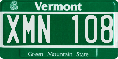 VT license plate XMN108