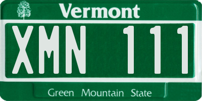 VT license plate XMN111